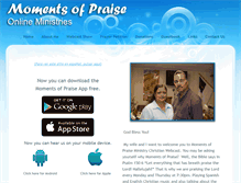 Tablet Screenshot of momentsofpraise.com